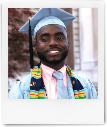 A man in a Columbia cap and gown