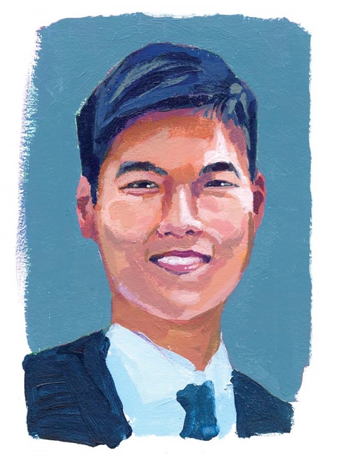 Illustration of Kevin Tyan ’16