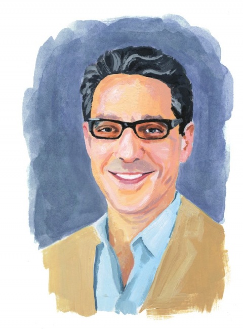 Illustration of Noam Elcott '00