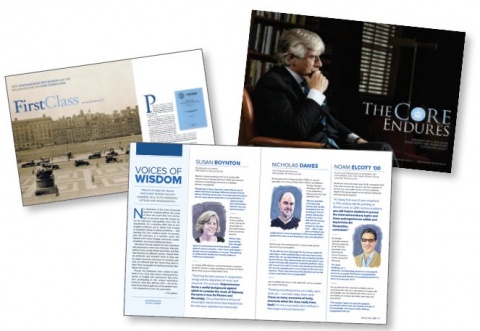 Image collage from recent articles, featuring an image from CCT's Spring 2020 story "Voices of Wisdom"