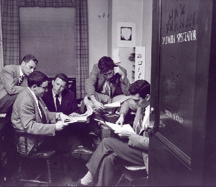 A group of young men in the Spectator office in 1954