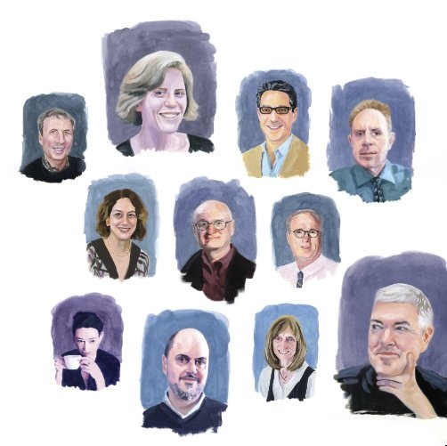 Illustration of professors featured in CCT's Spring 2020 cover story "Voices of Wisdom"