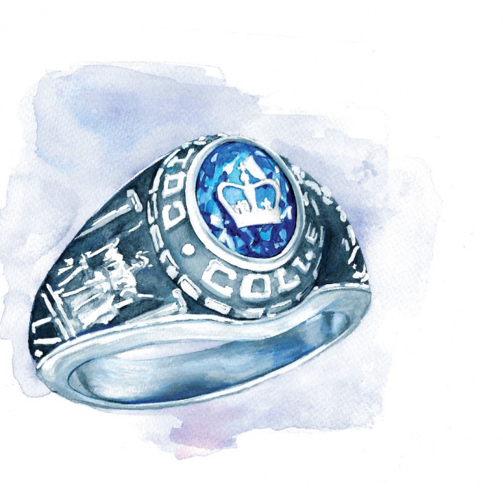 illustration of a class ring