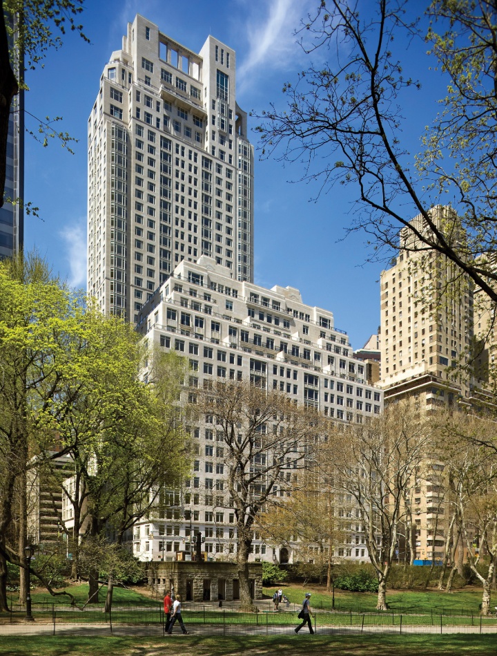 A building seen from Central Park