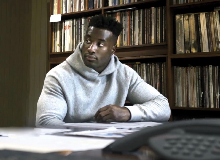 a black man in a library