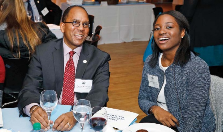 Two people at a table