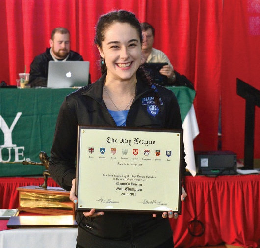 Jackie Dubrovich ’16 won all 18 of her matches to dominate the foil competition at the Ivy League Championship.