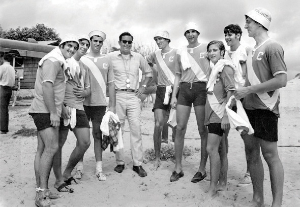 The Columbia heavyweight crews swept the Miami Intercollegiate Regatta in March 1969