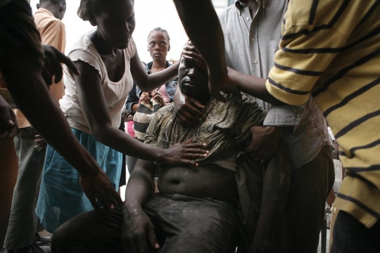 A photograph of Eridiant Joseph in Port Au Prince, Haiti; January 25, 2010