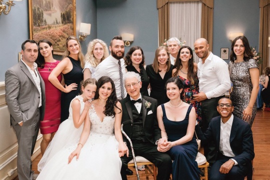 Alisa Parker ’07 (née Gross) (the bride) together with family and friends, at her wedding.