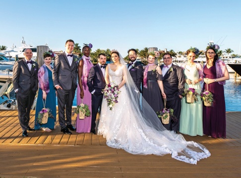 Gabriella Ripoll ’10 and Filipe Fernandes and wedding guests