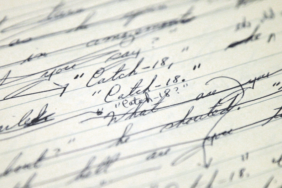 Handwritten Catch-22 manuscript when it was titled Catch-18