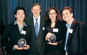 Welly Yang ’94, Jodi Kantor ’96, Dean Austin Quigley and CCYA President Andy Topkins