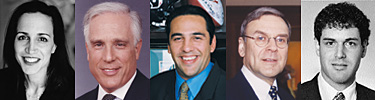 Stephanie Falcone Bernik '89, Peter S. Kalikow '02, E. Javier Loya '91, Phillip M. Satow '63, and Jonathan S. Sobel '88