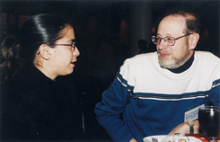 Don Margolis ’63 meets with Paola Gonzalez ’06, recipient of the James A. [’58] and Donald L. Margolis [’63] Scholarship.