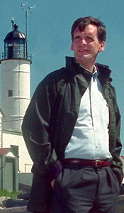 Judd Gregg before White Island Lighthouse