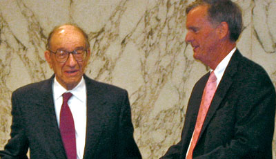 Judd Gregg with Chairman Alan Greenspan