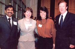 Feivelson with Dr. Sundar Jagannath, Tami Luby ’92 and Dean Austin Quigley