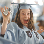 a happy Columbia graduate