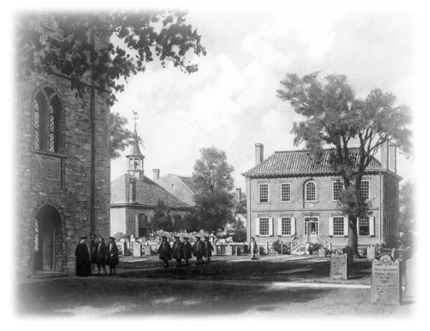 The first campus of King's College at Trinity Church