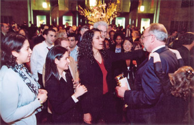 Several hundred Columbians filled Low Library Rotunda for Lehecka’s retirement party.