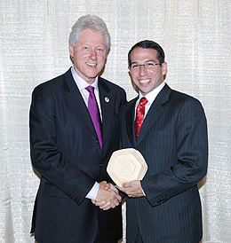 photo of Michael Dwork with President Clinton
