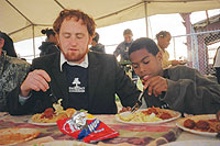 Photo of Mark Weiner eating with Trevone Ragas