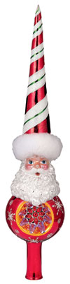 Dandy Stripe Santa Ornament