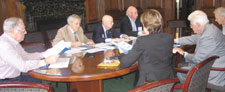 A discussion in the Burden Room in Low Library