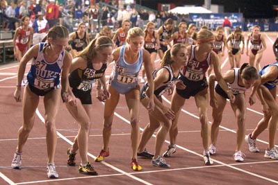 Bierbaum at the start of last year's NCAA 10,000 meters