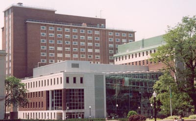 Carman Hall with Lerner Hall in foreground