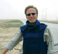 Burkett crosses the Euphrates River.