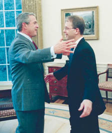 Lefkowitz with President Bush.