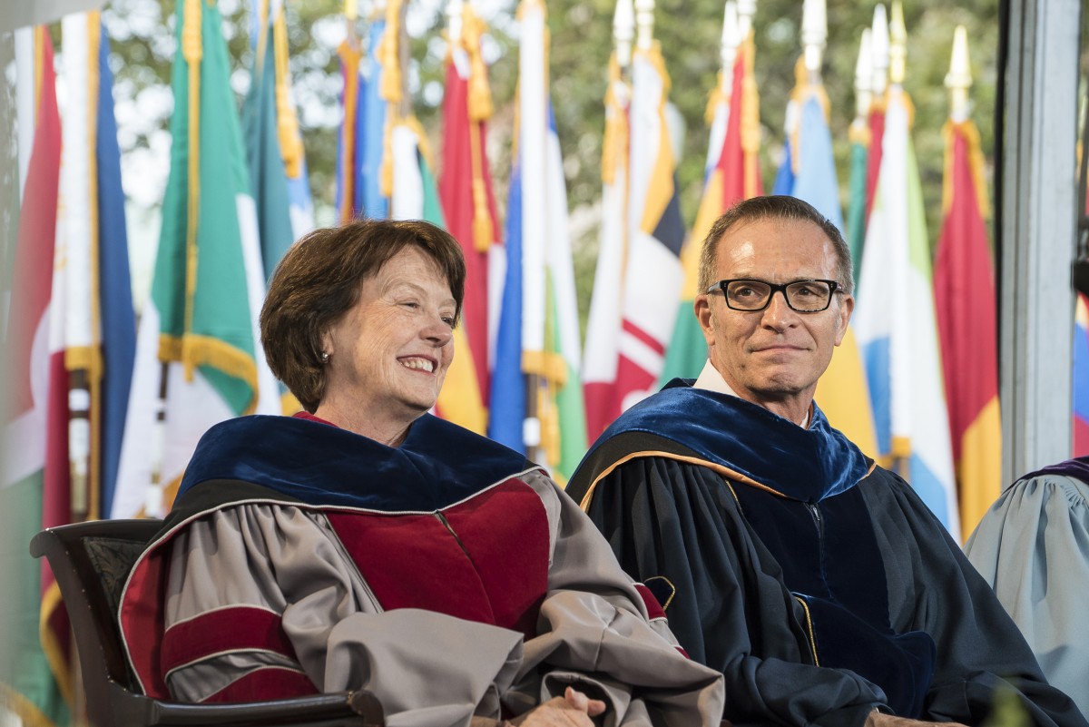 Dean Mary C. Boyce and Dean James J. Valentini