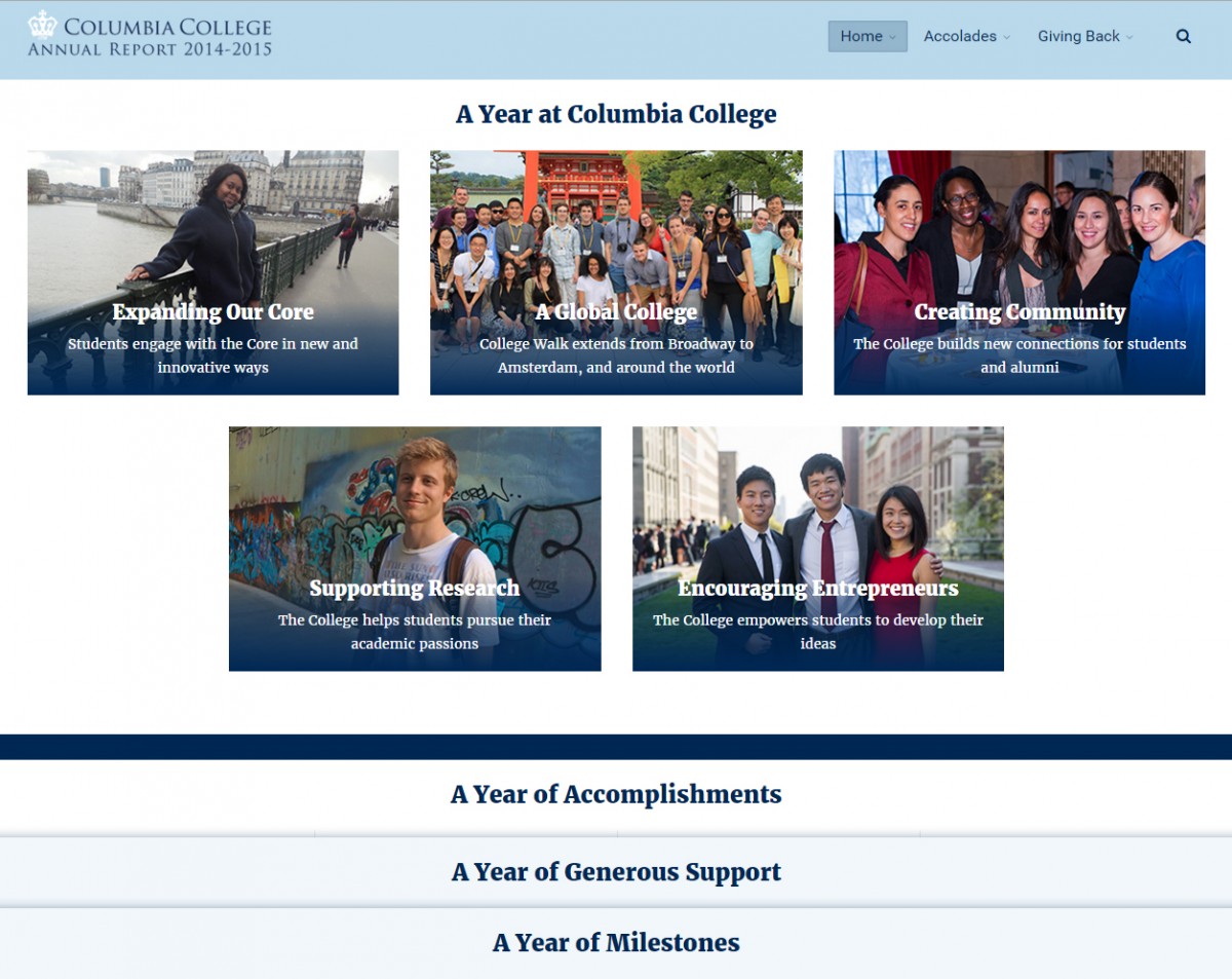 The Columbia College Annual Report 2014-2015 The Columbia College Annual Report 2014-2015