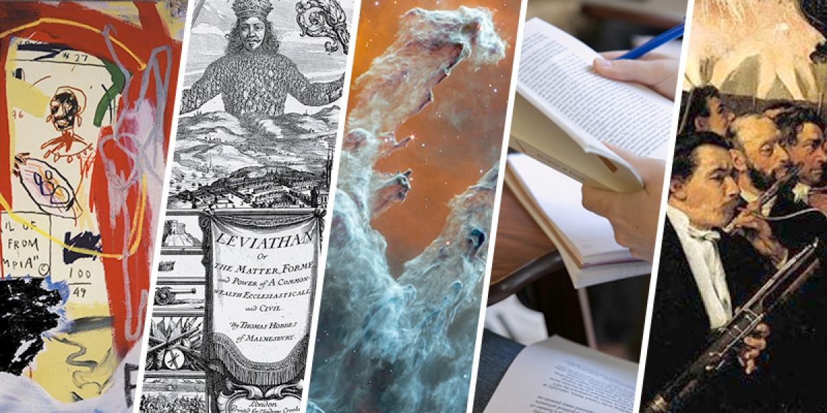 Collage of images representing the five main Core Curriculum courses