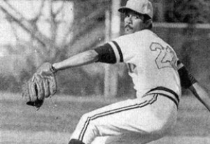 Rolando T. Acosta pitching while a Columbia baseball player