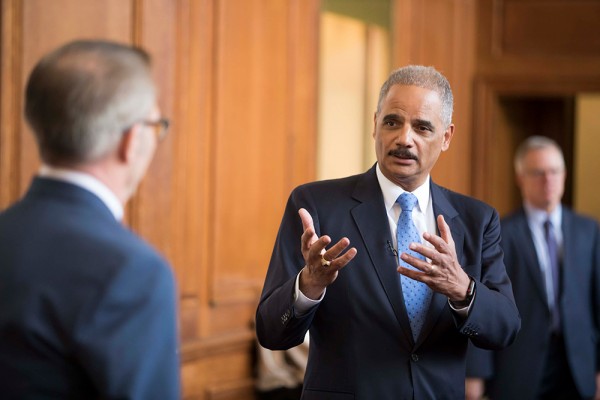 A photo of former US Attorney General Eric Holder