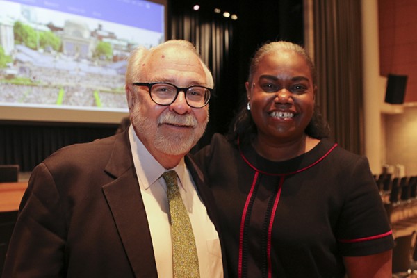 Roger Lehecka CC’67, GSAS’74 (L) and kecia hayes TC’96 (R)