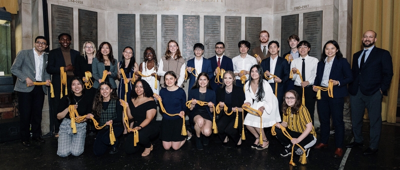 Senior Marshals with Dean Josef Sorett at the Leadership and Excellence Award Ceremony