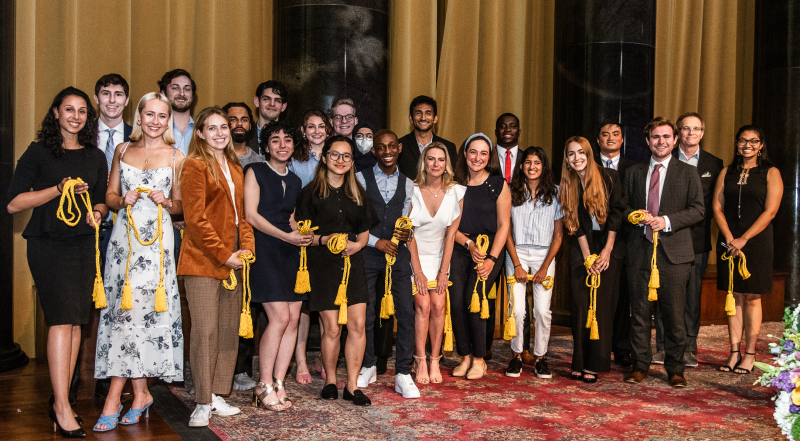 Senior Marshals with Dean James J. Valentini at the Leadership and Excellence Award Ceremony