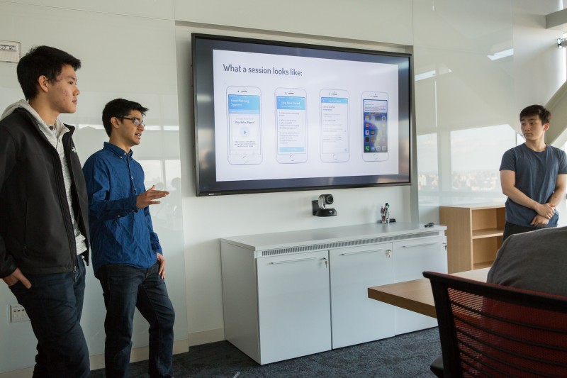 Kenzo Health students give presentation at the Columbia Design Challenge.