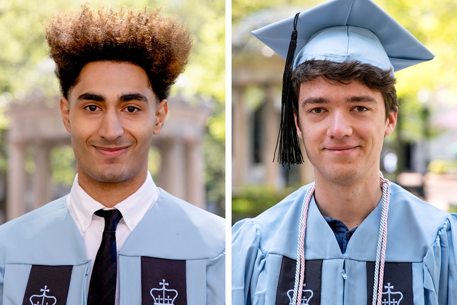 Portraits of Yousef Abou Areda on left, and Anthony Ozerov on right