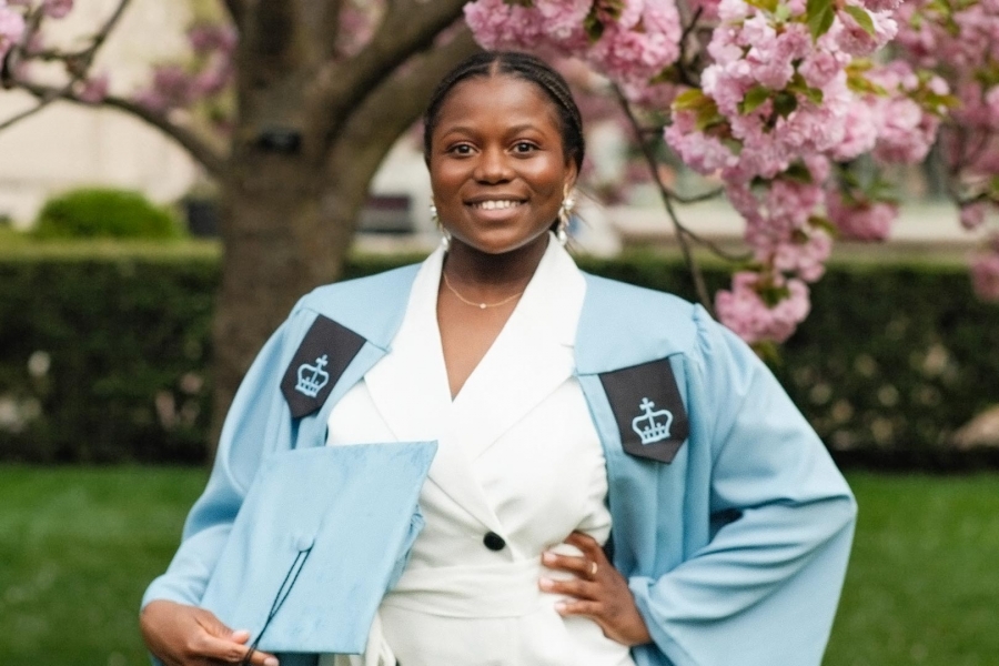 Wadzanayi Michelle Mayiseni CC’23 poses in regalia