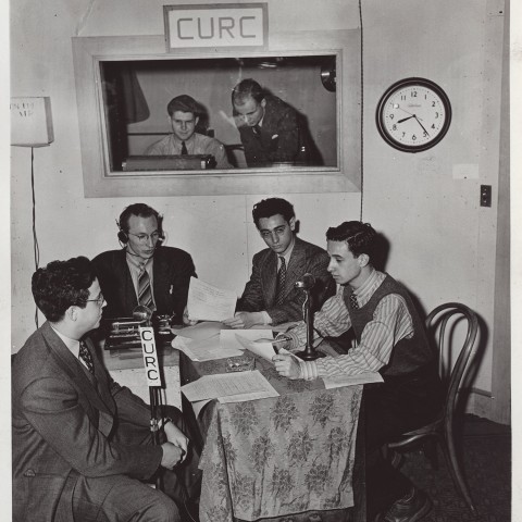 CURC broadcast over campus radio station in 1942. Photo: Courtesy Columbia University Archives