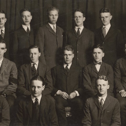Alpha Delta Phi fraternity brothers in 1923. Photo: Pach Brothers, courtesy Columbia University Archives