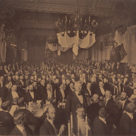 Annual dinner of the Association of the Alumni of Columbia College at the Hotel Brunswick on February 3, 1890. Photo: University Magazine, Courtesy Columbia University Archives