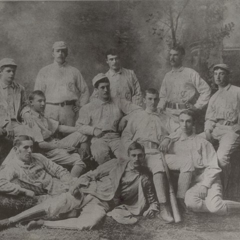 An early photo of Columbia Baseball, pictured here in 1886. Photo: Courtesy Columbia University Archives