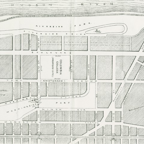 Proposed site map of Columbia’s Morningside campus. Photo: Courtesy Columbia University Archives