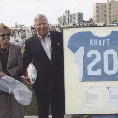 The dedication of the Robert K. Kraft Field. Photo: Gene Boyars, courtesy Columbia Athletics